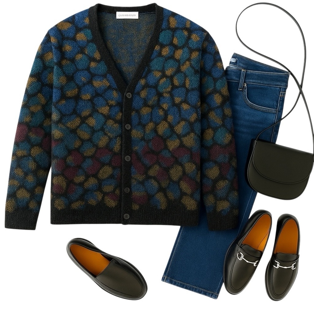 Rebecca Taylor Multicolor V-Neck Button Cardigan - Multicolor - Picture 2 of 13